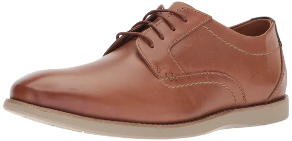 Clarks Men's Raharto Plain Toe Oxford Shoes, Dark Tan, 9 M