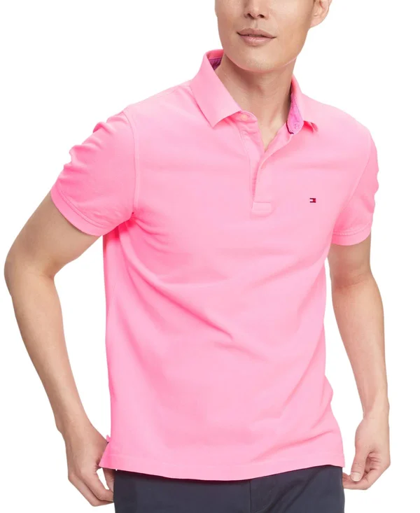 Tommy Hilfiger Men's Custom Fit Ivy Polo - Created for Macy&s - Pebble Pink