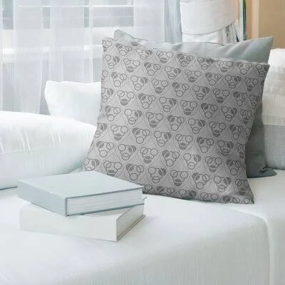 Classic Circles Waves Throw Pillow Cover Brayden Studio Color: Cool Gray - Size: 16x22 x 16
