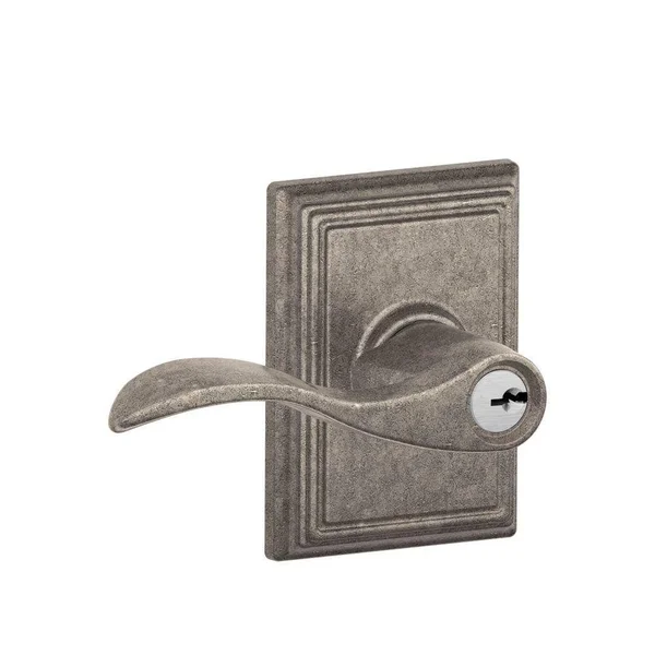 Schlage F51A ACC 621 Add Addison Collection Accent Keyed Entry Lever - Distressed Nickel
