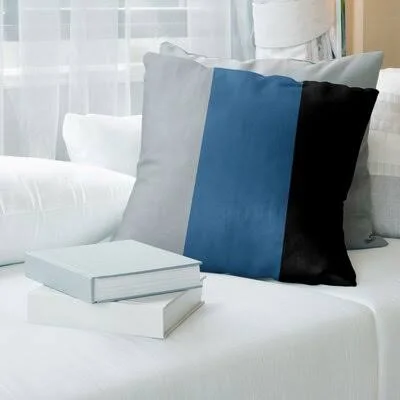 Arizona Hockey Striped Throw Pillow Cover East Urban Home Color: Gray/Steel Blue/Black - Size: 26 x 26, City: Colorado