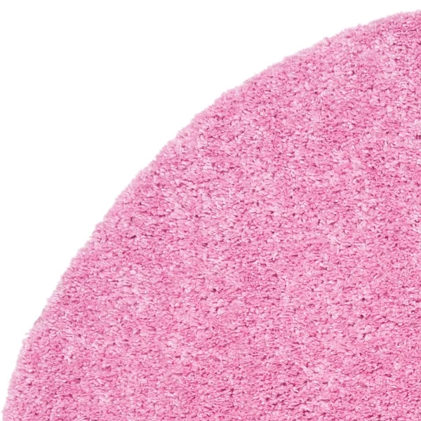 Safavieh August Carlene Solid Plush Shag Round Area Rug Pink - 5' x 5'