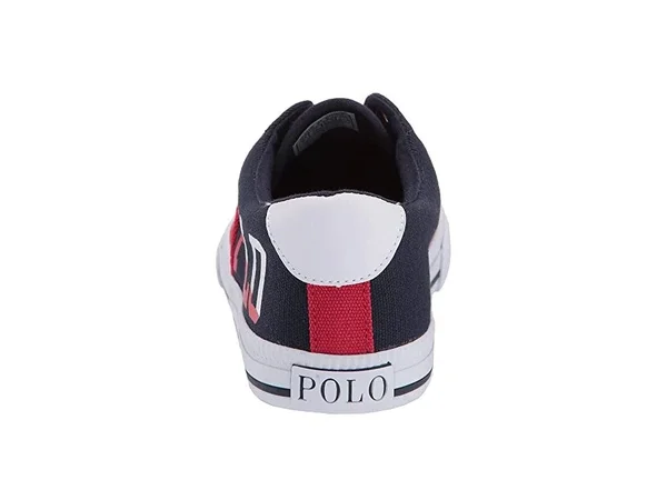 Boys& Polo Ralph Lauren Vaughn II Sneaker - Little Kid - Child, Size: 11.5, Navy/Red/White Canvas/Cotton