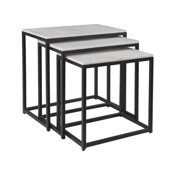 Coast to Coast Ponga Black Nesting Tables (Set of 3)