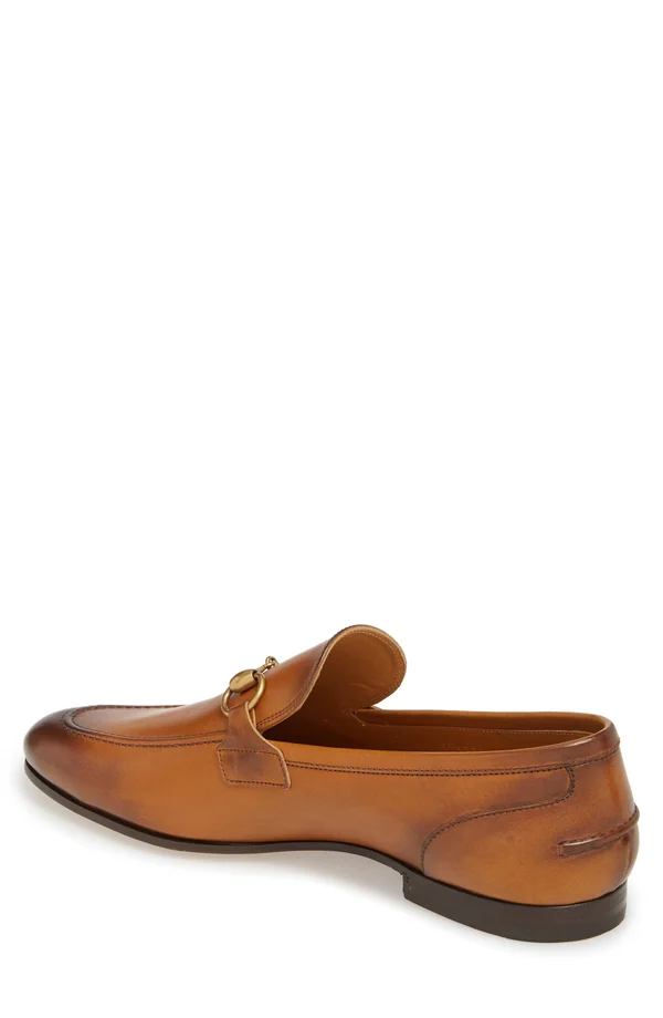 Gucci Jordaan Leather Loafer, Brown, Men's, 7D