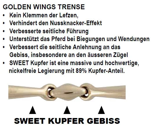 Stubben Steeltec Golden Wings Snaffle Bit