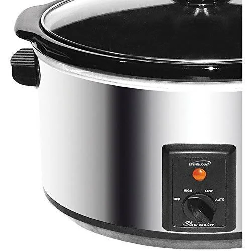 Brentwood SC-170S 8 Quart Slow Cooker, Stainless Steel