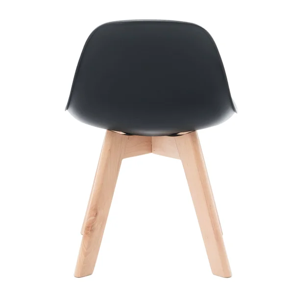 Porthos Home Brynn Kids Chair - Plastic Shell with Seat CUSHION, Beech Wood Legs - Orange