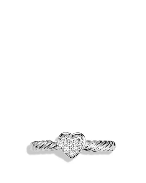 David Yurman Cable Collectibles Heart Ring with Diamonds