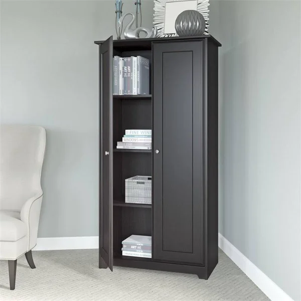 Pemberly Row 2 Door Storage Cabinet in Espresso Oak