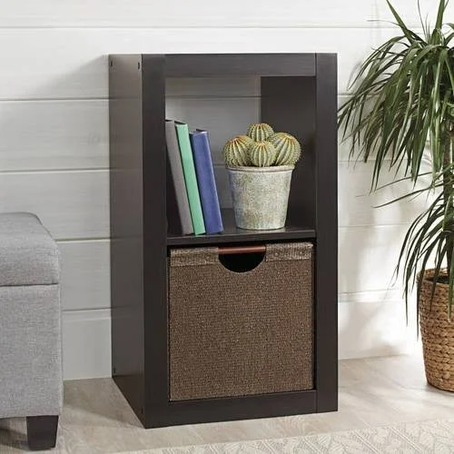 Better Homes and Gardens 2 Cube Storage Organizer, Multiple Colors, Size: Small, Brown