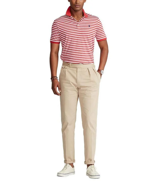 Polo Ralph Lauren Men's Classic Fit Soft Cotton Polo Shirt - Carmel Pink/White - L