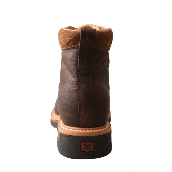 Twisted x Boots Men's MLCALW1 Lite Work Lacer Alloy Toe Boot, Dark Brown Leather