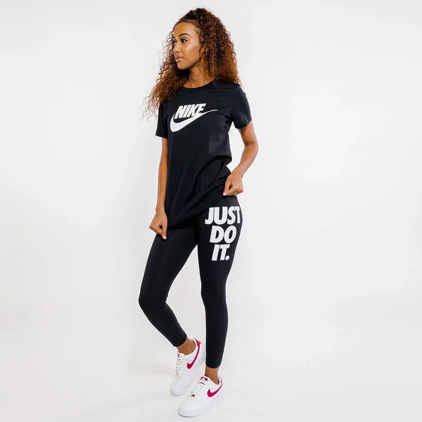 Nike Women's Sportswear Leg-A-See Just Do It Leggings - Black/White