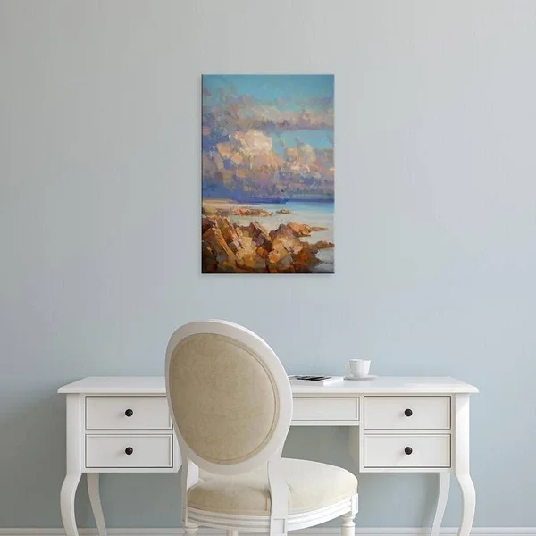 Easy Art Prints Vahe Yeremyan's 'The Cliffs' Premium Canvas Art - 36 x 24 - Modern Black Frame