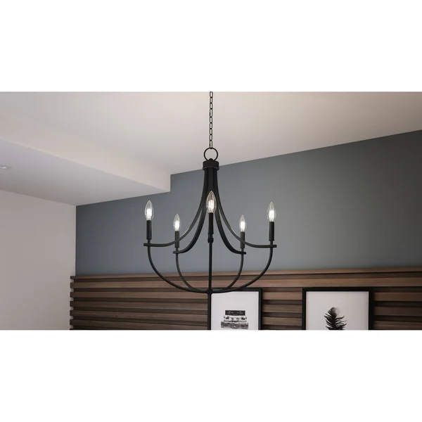 Ashley Harbour ASH4720A1 Nilson 5-Light Matte Black Chandelier