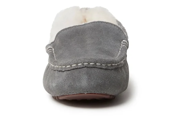 Fireside by Dearfoams Women's Mel Genuine Shearling Moccasin Slipper - Gray/Grey - 7W