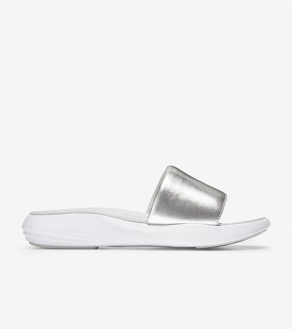 Cole Haan Ella Grand Banded Slide Sandal - Metallic - Flat Sandals