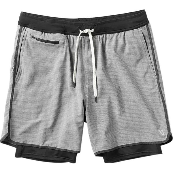 Vuori Stockton Short - Men's Grey Linen Texture - L