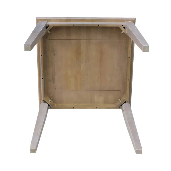 International Concepts Solid Wood Top Table - Dining Height, Washed Gray Taupe