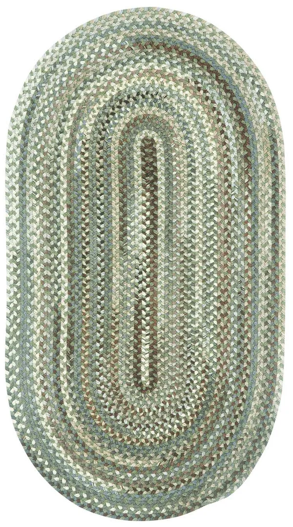Capel Rugs Sherwood Forest Oval Braided Area Rug - Green Olive - 36x22x60x22