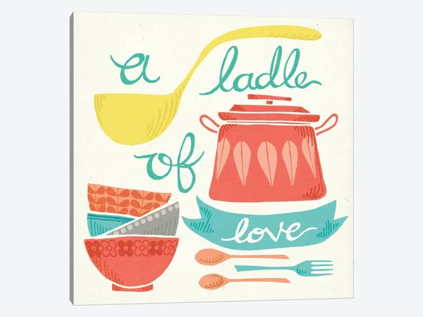 Mary Urban Painting Canvas Print - A Ladle of Love ( Quotes & Sayings art)