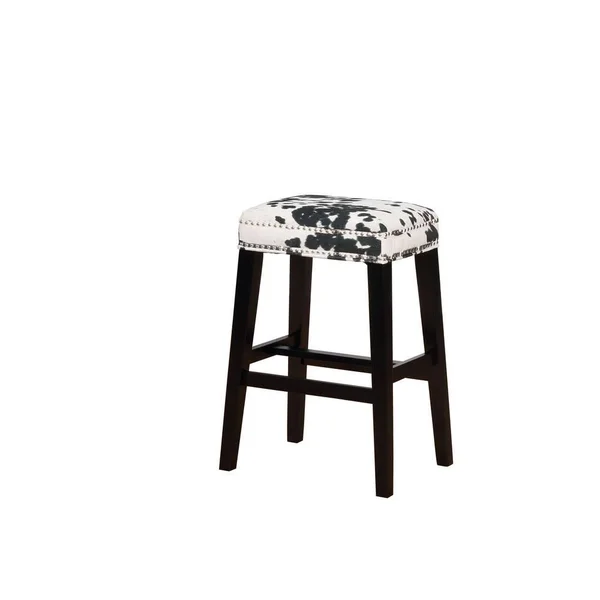 Linon Home Decor Will Black Cow Print Bar Stool - Multi-Colored