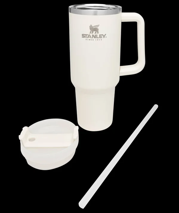 Adventure Quencher Travel Tumbler, 40 oz, Stanley Cream