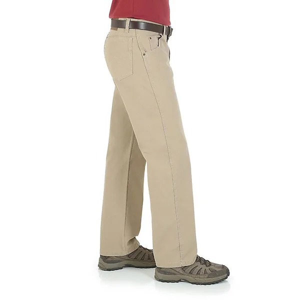 Wrangler Jeans: Men's Khaki 31000 GK Rugged Wear Relaxed Straight Fit Canvas Jeans