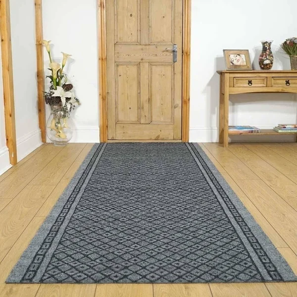 runrug USA Conga Gray Hallway Carpet Rug Runner Length: 11.7m, Width