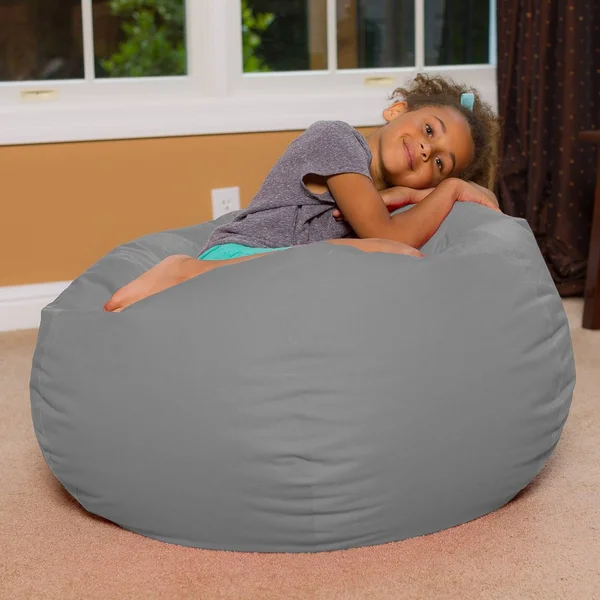 Posh Creations Bean Bag Chair for Kids, Teens, and Adults Includes Removable and Machine Washable COVER, 48in - X-Large, Solid R