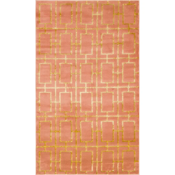 Marilyn Monroe Deco Glam Geometric Area Rug - 5& x 8& - Gray/Gold