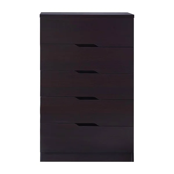 Furniture of America Lare Contemporary Wood 5-Drawer Chest in Cappuccino - IDI-K20031