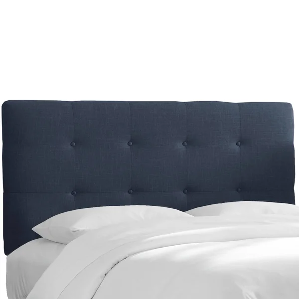Skyline Furniture Tufted Headboard in Linen-, Size: King, Blue