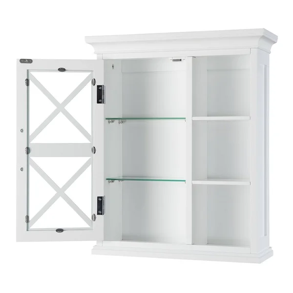 Essential Home Furnishings Grayson Wall Cabinet with One Door and Cubbies by, White
