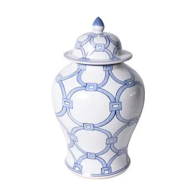 White/Blue Porcelain Jar Legend of Asia Blue/White 18x22 H x 9x22 W x 11x22 D