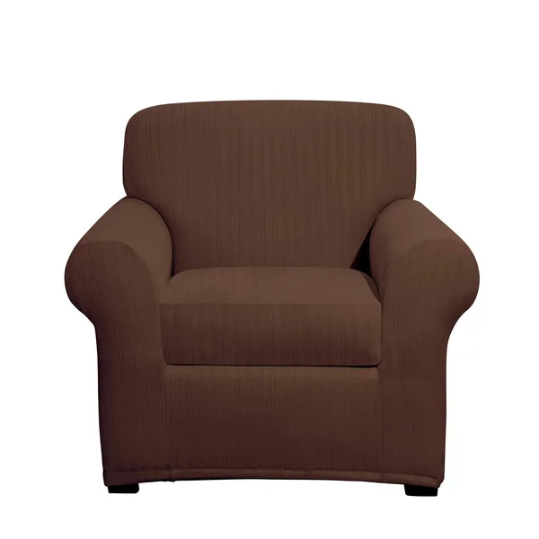 Sure Fit Stretch Pinstripe Chair Slipcover - Chocolate