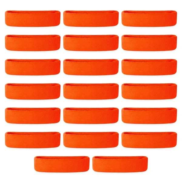 Bulk Suddora Headbands, Sweatbands (20 Pack), Orange