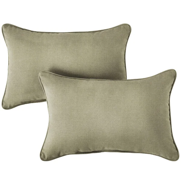 Beige Corded Indoor/ Outdoor Pillow Set - 12 in x 18 in