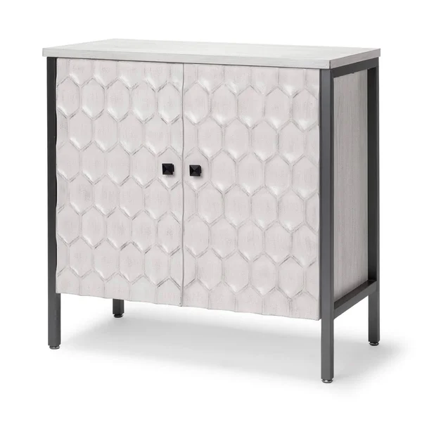 Mercana Savannah I Wood & Iron 2 Door Cabinet in White