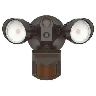 Morris 72562 LED Motion Activated Security Flood Lights Dual Head 24 Watts Bronze 3000K