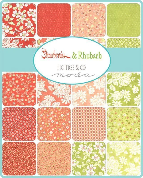 Moda Fabrics Strawberries & Rhubarb Fat Quarter Bundle - 18 x 22 inches