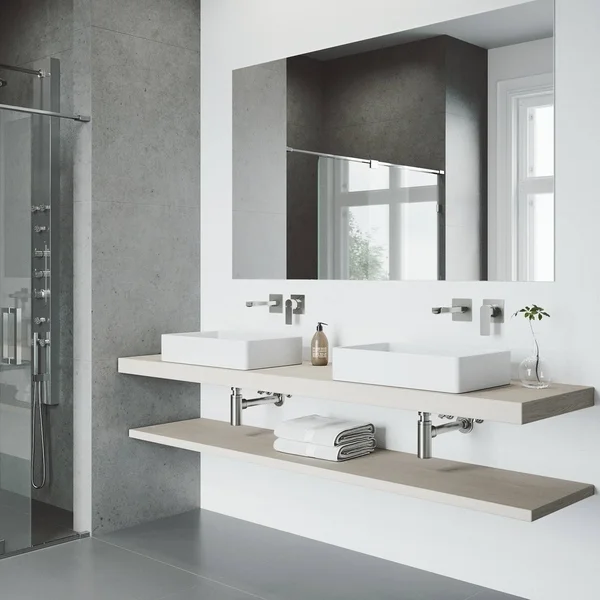 Vigo Atticus Brushed Nickel Wall Mount Bathroom Faucet