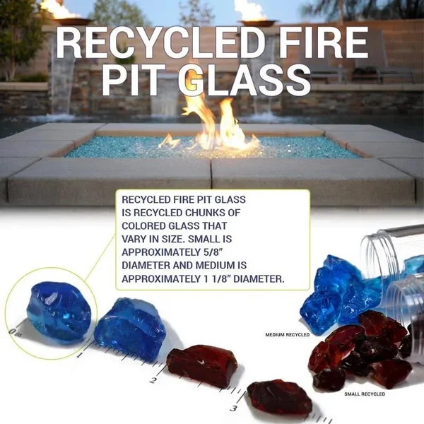 American Fire Glass CG-TURQUOISE-M-10-J Fire Glass