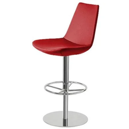 Brayden Studio Shinkle Piston Adjustable Height Swivel Bar Stool - Red