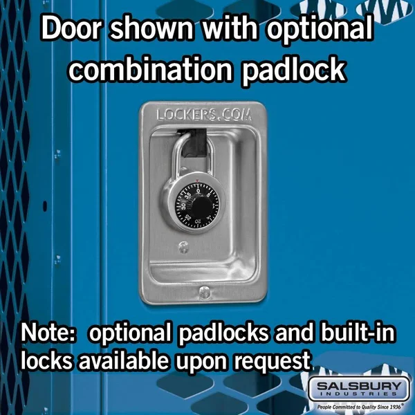 Salsbury Industries 71152bl-a 12x22 Wide Single Tier Vented Metal Locker - 1 Wide - 5 Feet High - 12 Inches Deep - Blue - Assemb