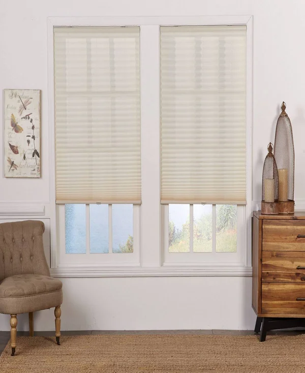 Cordless Light Filtering Pleated Shade, 43x72 - Ecru