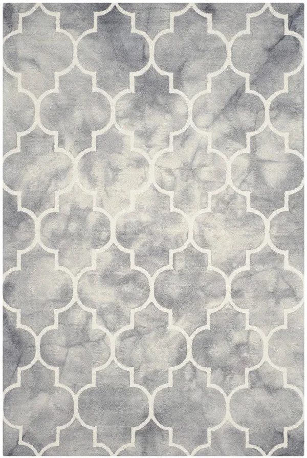 Safavieh 5& x 5& Round Dip Dye DDY535C Grey - Ivory Rug