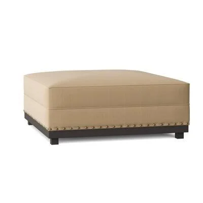 Alexie Ottoman Red Barrel Studio Body Fabric: Sachi Ricepaper, Leg Color: Antique White