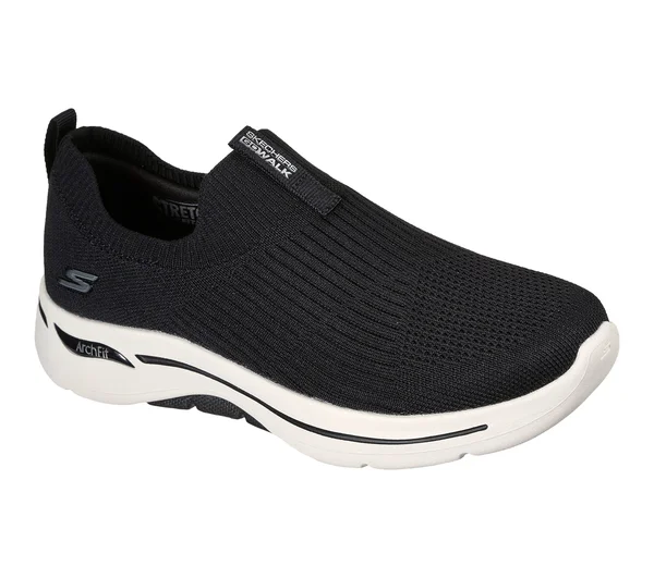 Skechers Women's GOwalk Arch Fit - Iconic Slip-On Walking Shoes, Black, 7.5